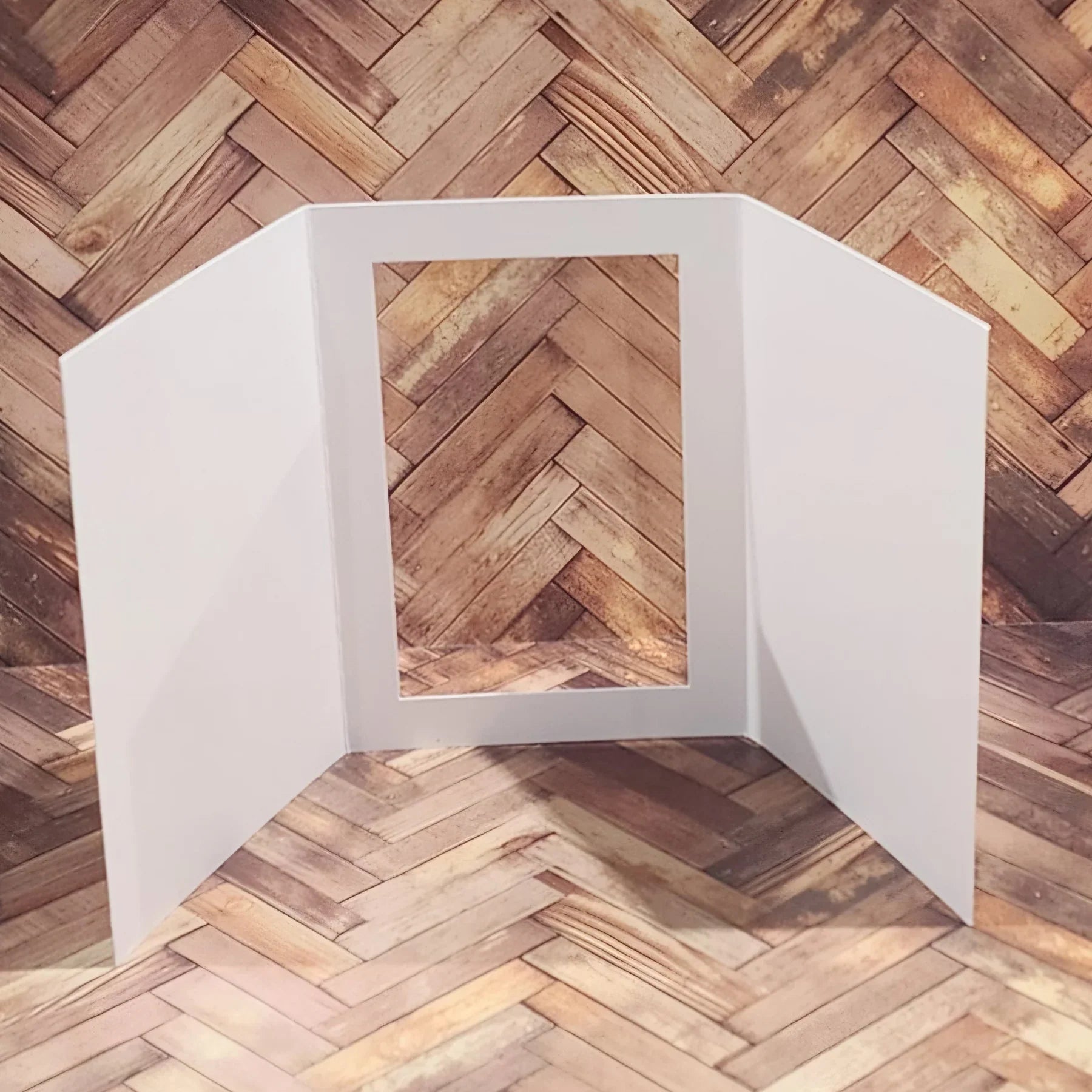 Rectangle Window Tri Fold White Card Bases - 4.25 x 5.5" - 10 pieces 34590