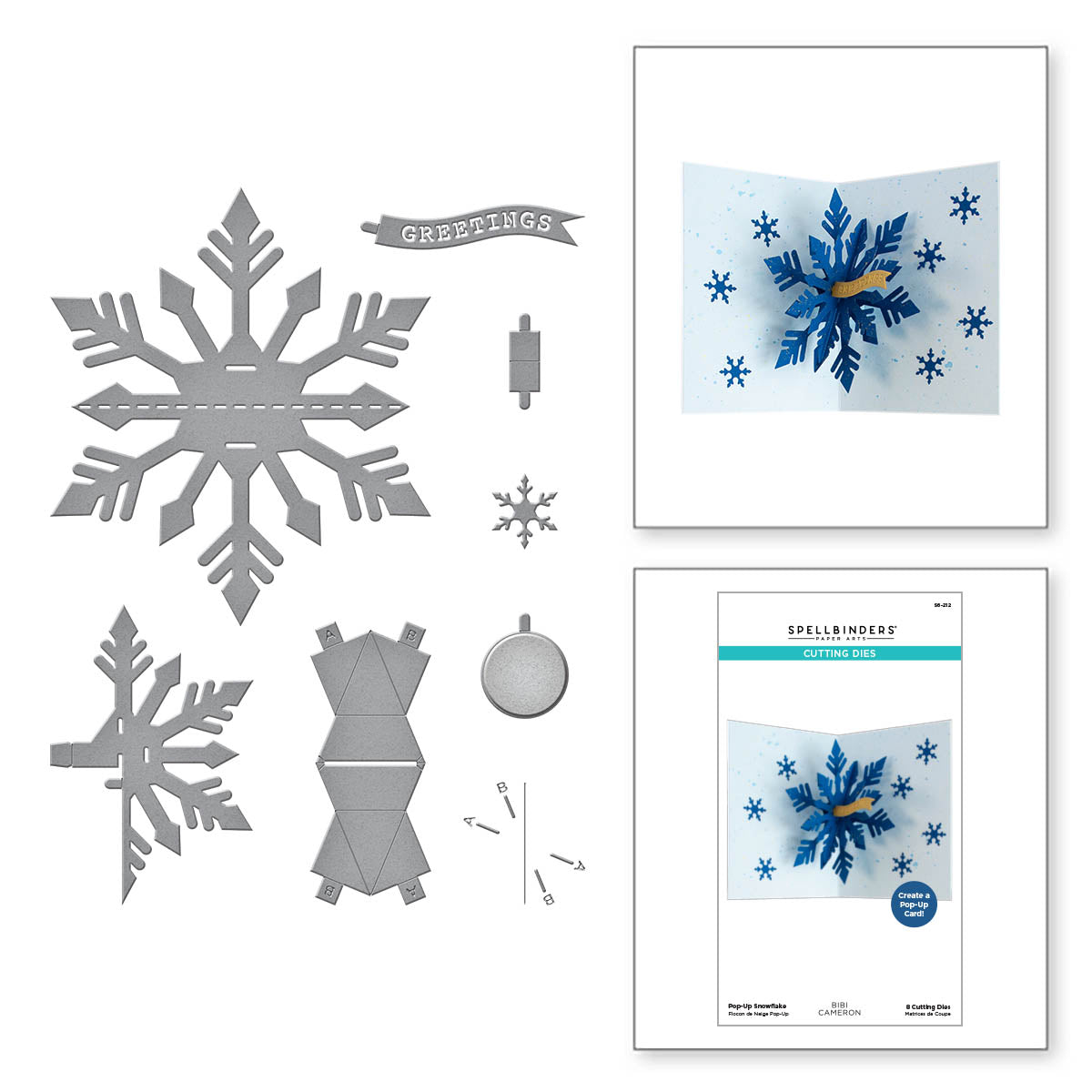 Pop-Up Snowflake Etched Dies from the Bibi's Snowflakes Collection by Bibi Cameron