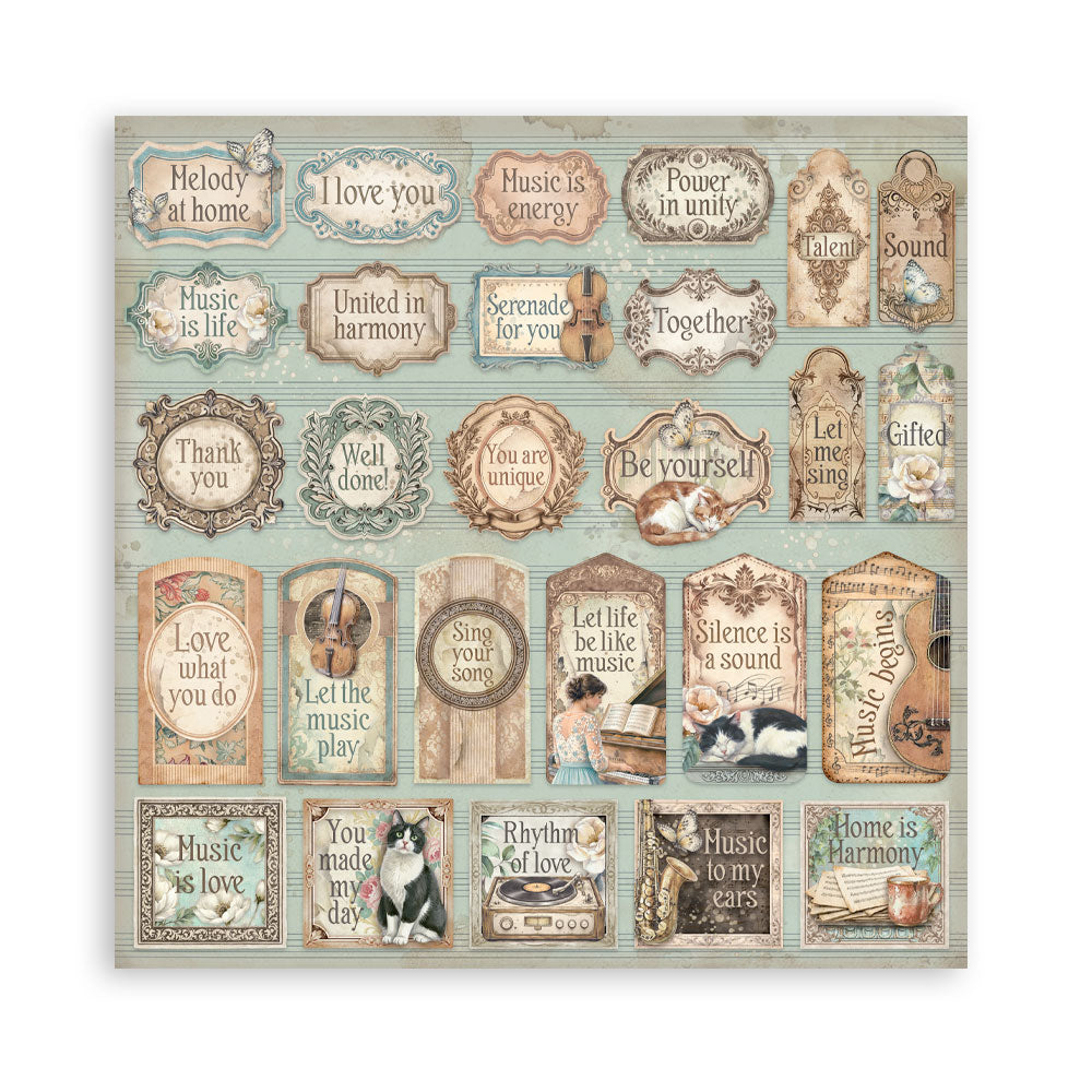 Scrapbooking Printed Pad For Art And Craft 10 Sheets cm 30.5x30.5 (12"x12") - Symphony