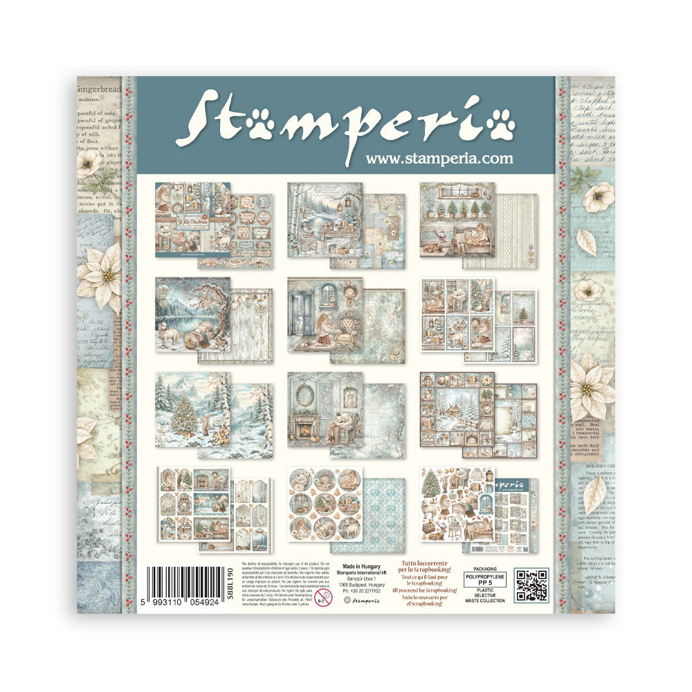 Scrapbooking Printed Pad For Art And Craft 10 Sheets cm 30.5x30.5 (12"x12") - White Christmas