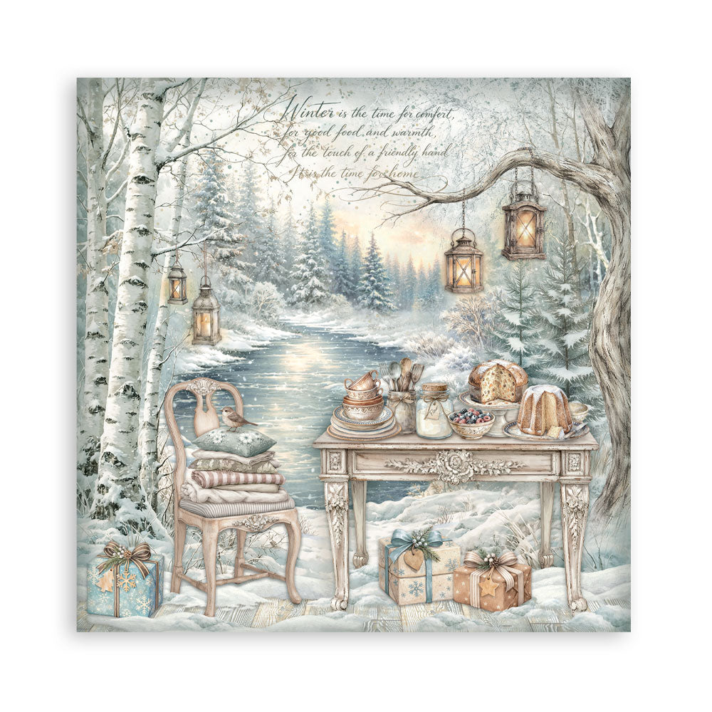 Scrapbooking Printed Pad For Art And Craft 10 Sheets cm 30.5x30.5 (12"x12") - White Christmas