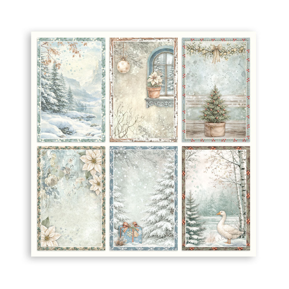 Scrapbooking Printed Pad For Art And Craft 10 Sheets cm 30.5x30.5 (12"x12") - White Christmas