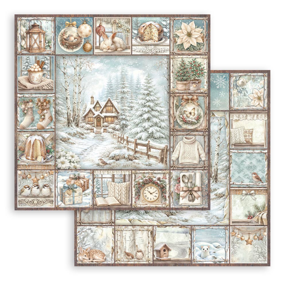 Scrapbooking Printed Pad For Art And Craft 10 Sheets cm 30.5x30.5 (12"x12") - White Christmas