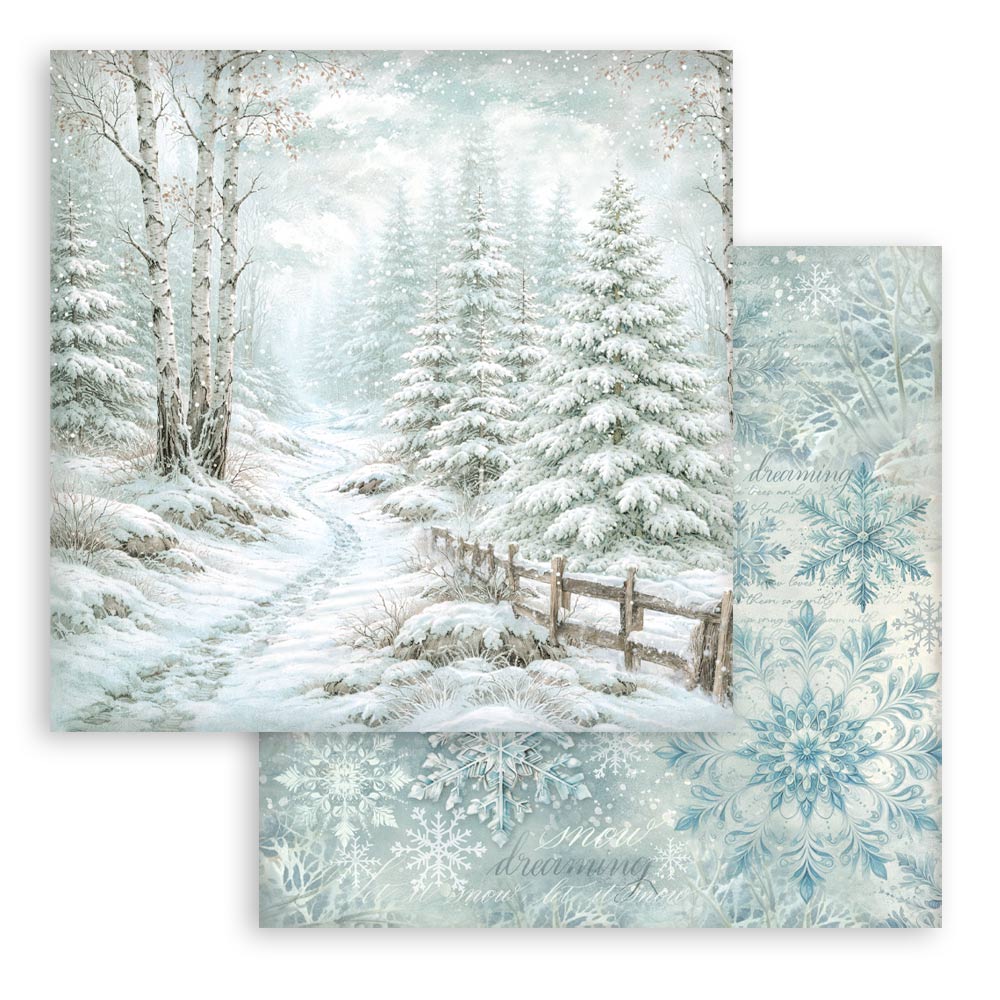 Scrapbooking Printed Pad For Art And Craft 10 Sheets cm 30.5x30.5 (12"x12") Backgrounds - White Christmas