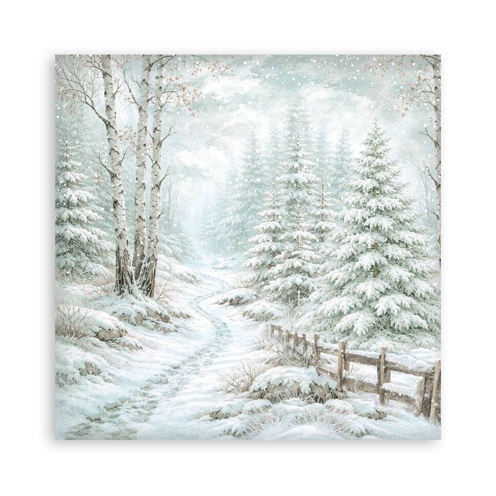 Scrapbooking Printed Pad For Art And Craft 10 Sheets cm 30.5x30.5 (12"x12") Backgrounds - White Christmas