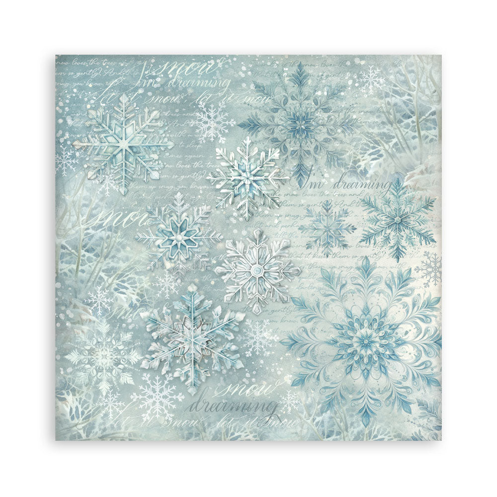 Scrapbooking Printed Pad For Art And Craft 10 Sheets cm 30.5x30.5 (12"x12") Backgrounds - White Christmas
