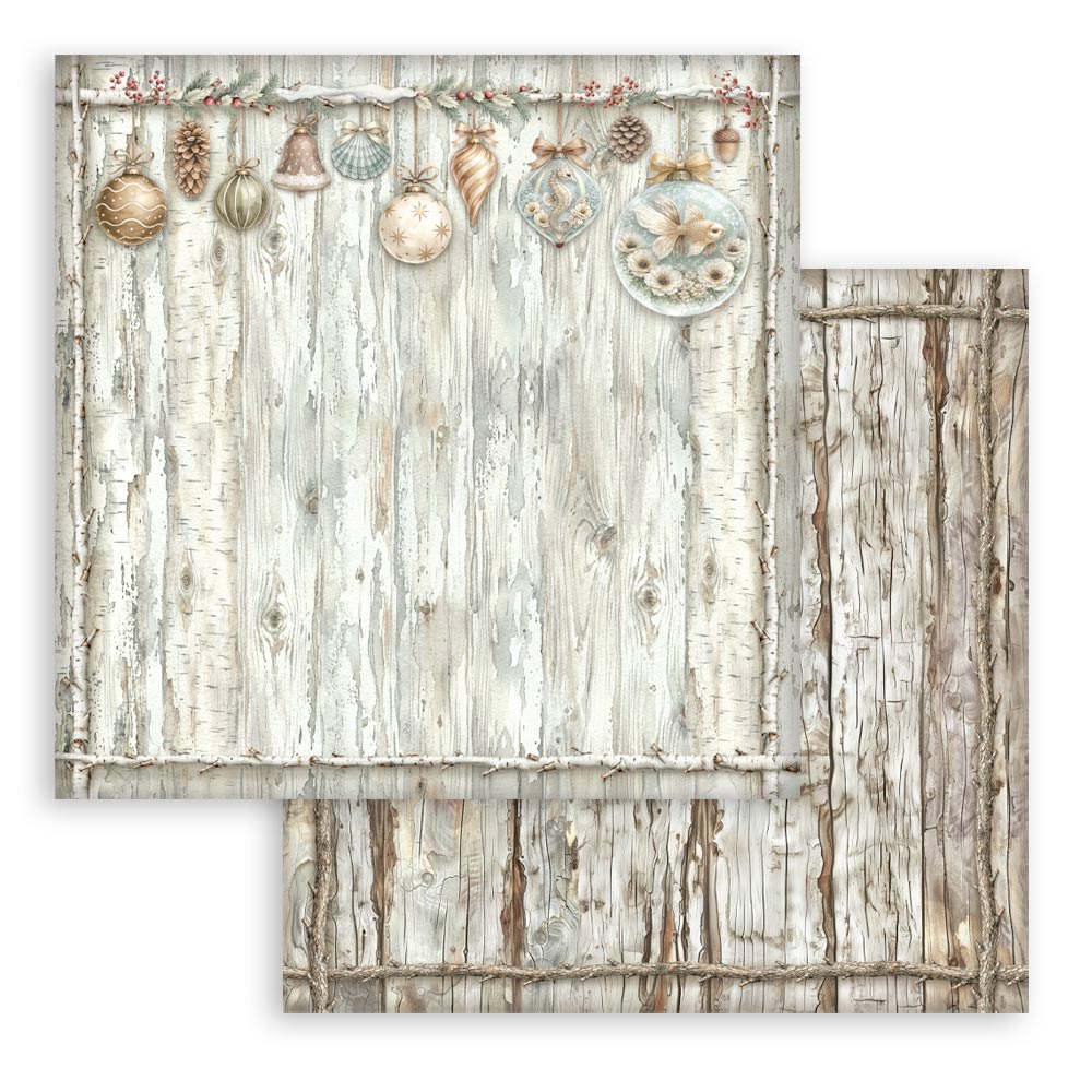 Scrapbooking Printed Pad For Art And Craft 10 Sheets cm 30.5x30.5 (12"x12") Backgrounds - White Christmas