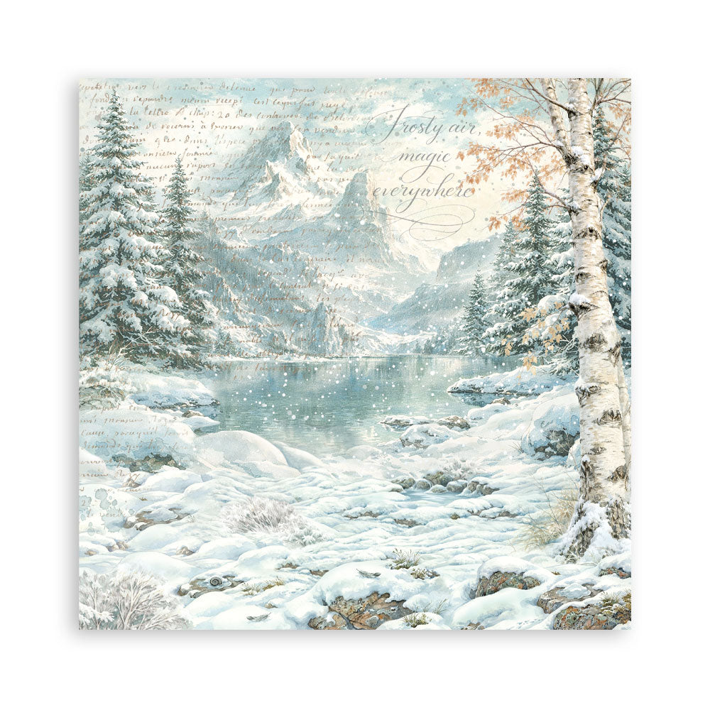 Scrapbooking Printed Pad For Art And Craft 10 Sheets cm 30.5x30.5 (12"x12") Backgrounds - White Christmas