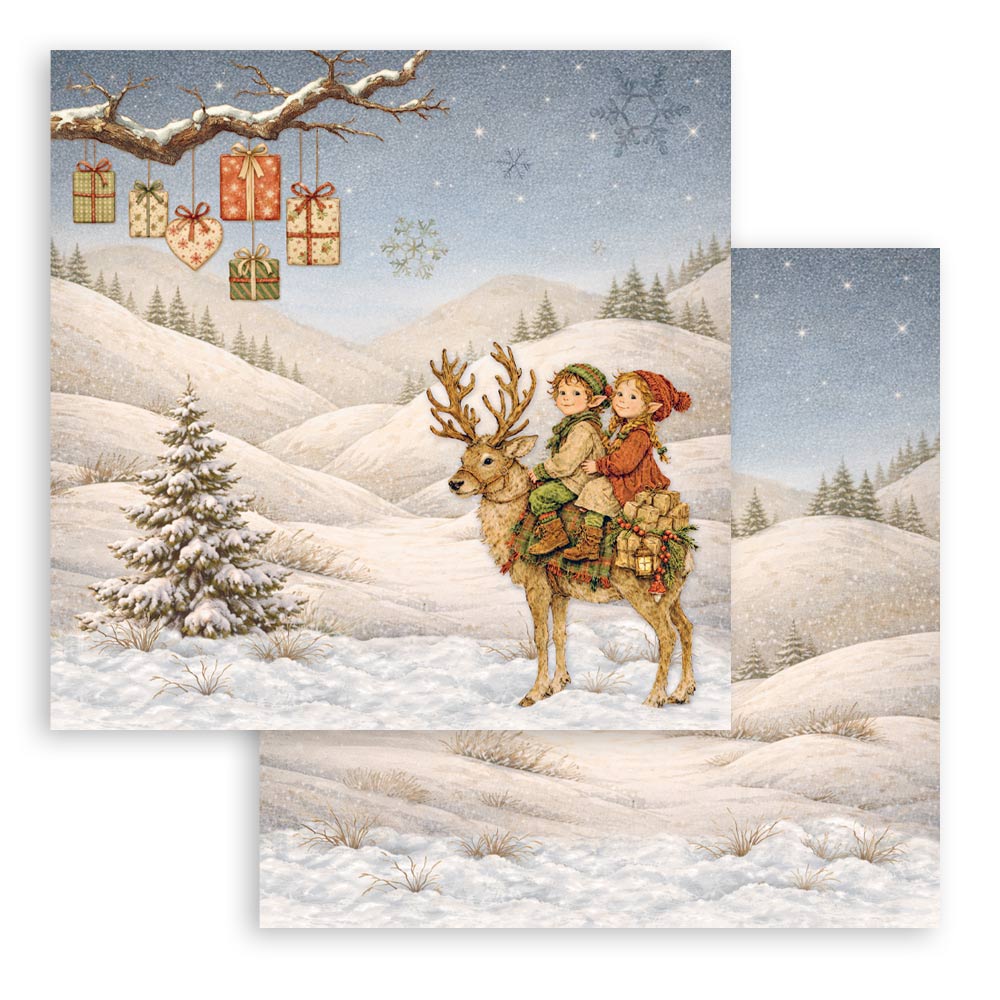 Scrapbooking Printed Pad For Art And Craft 10 Sheets cm 30.5x30.5 (12"x12") - Silent Night