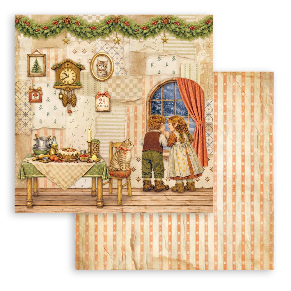 Scrapbooking Printed Pad For Art And Craft 10 Sheets cm 30.5x30.5 (12"x12") - Silent Night
