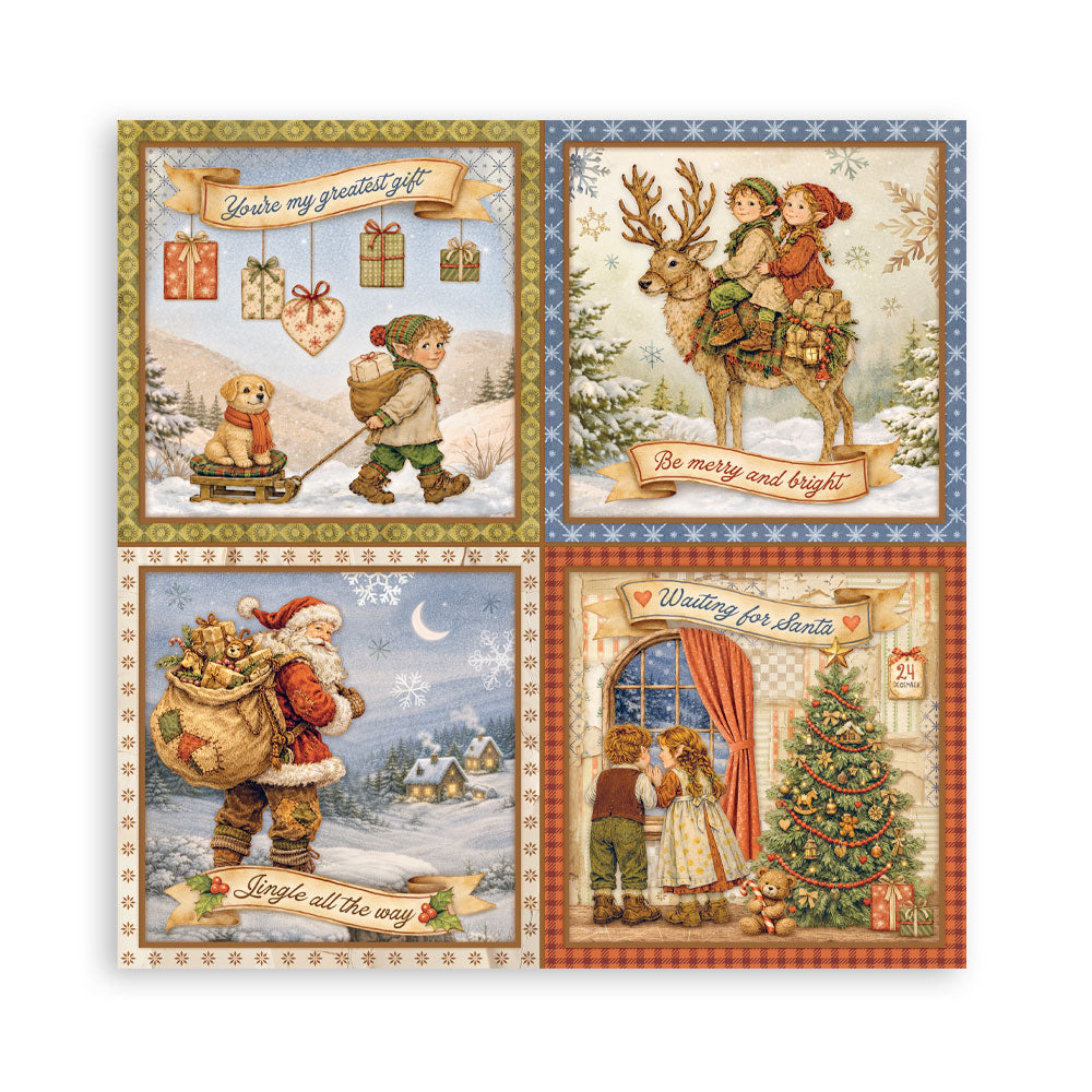 Scrapbooking Printed Pad For Art And Craft 10 Sheets cm 30.5x30.5 (12"x12") - Silent Night