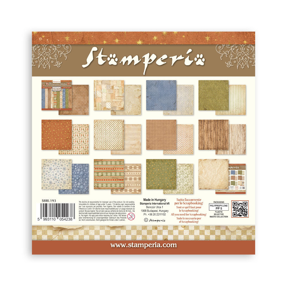Scrapbooking Printed Pad For Art And Craft 10 Sheets cm 30.5x30.5 (12"x12") Backgrounds - Silent Night