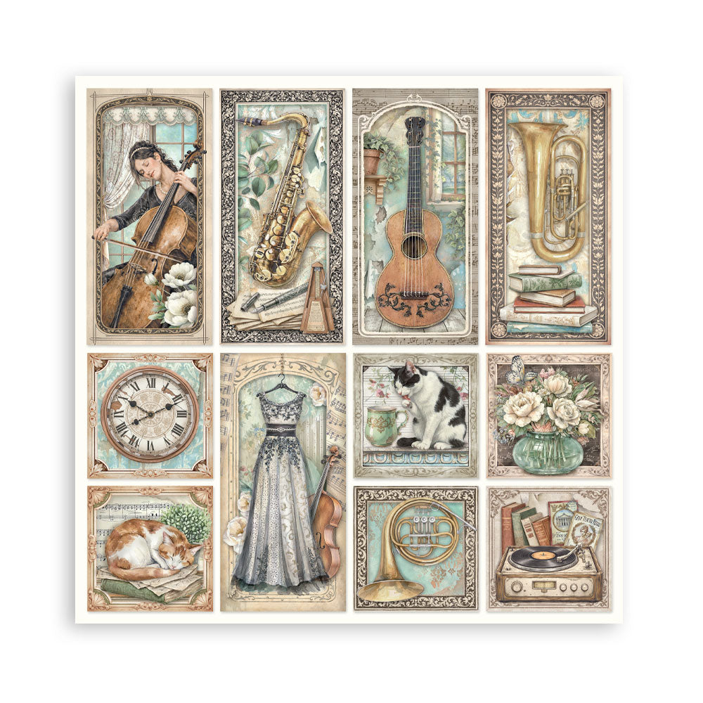 Scrapbooking Printed Pad For Art And Craft 10 Sheets cm 20.3x20.3 (8"x8") - Symphony