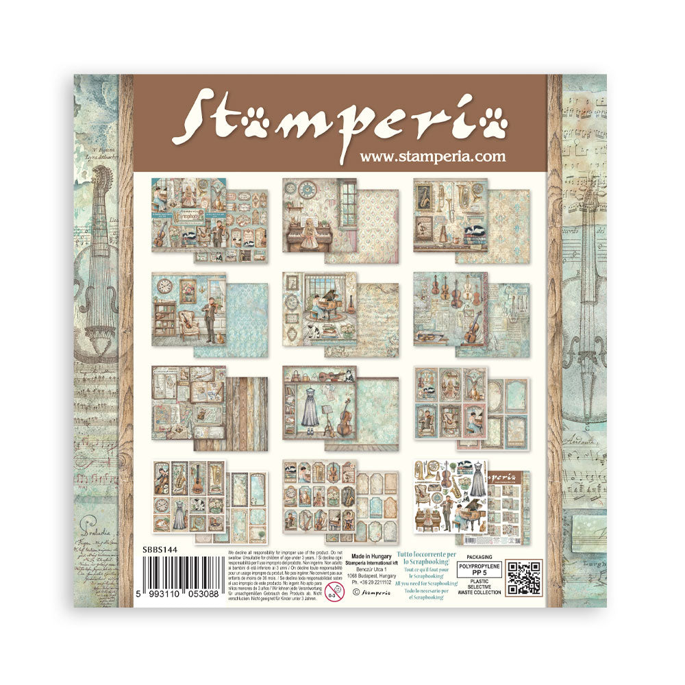 Scrapbooking Printed Pad For Art And Craft 10 Sheets cm 20.3x20.3 (8"x8") - Symphony