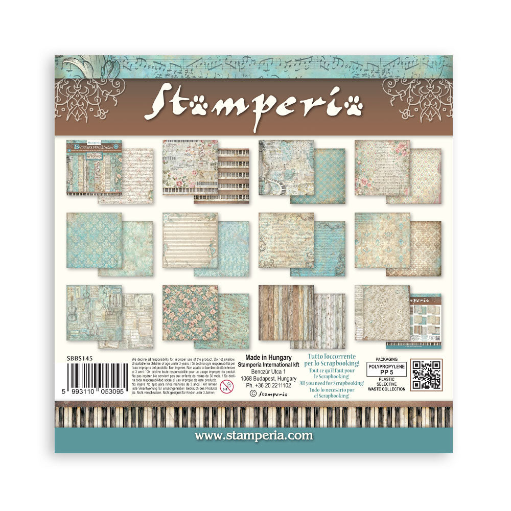 Scrapbooking Printed Pad For Art And Craft 10 Sheets cm 20.3x20.3 (8"x8") Backgrounds Symphony