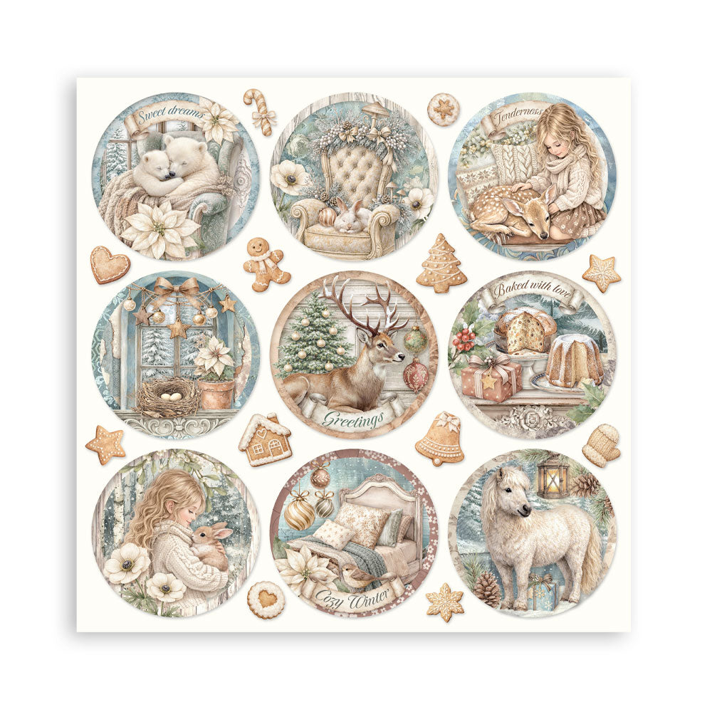 Scrapbooking Printed Pad For Art And Craft 10 Sheets cm 20.3x20.3 (8"x8") - White Christmas