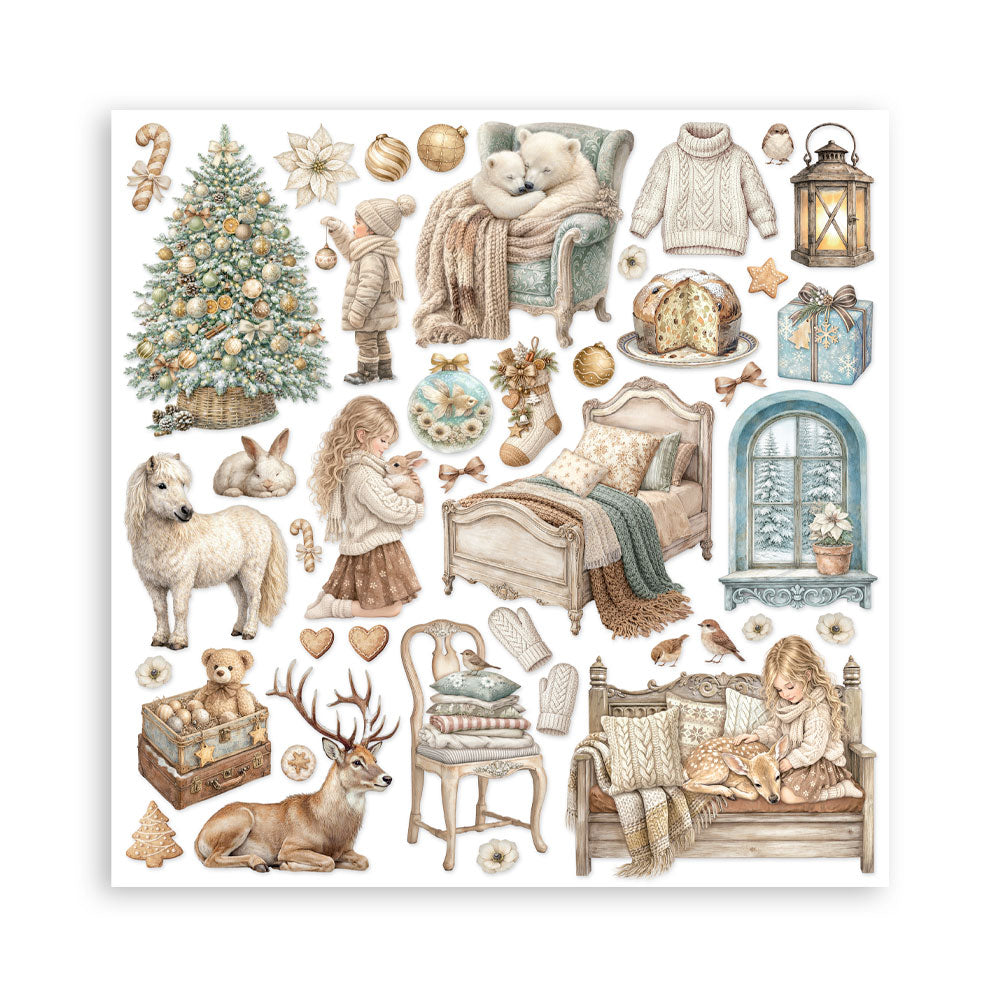 Scrapbooking Printed Pad For Art And Craft 10 Sheets cm 20.3x20.3 (8"x8") - White Christmas