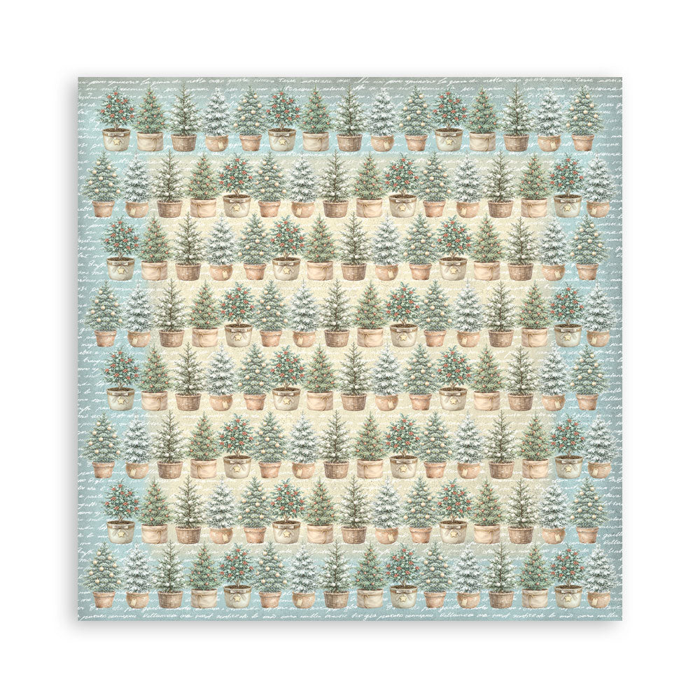 Scrapbooking Printed Pad For Art And Craft 10 Sheets cm 20.3x20.3 (8"x8") Backgrounds - White Christmas