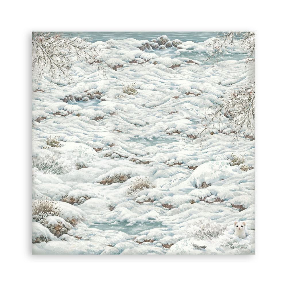 Scrapbooking Printed Pad For Art And Craft 10 Sheets cm 20.3x20.3 (8"x8") Backgrounds - White Christmas