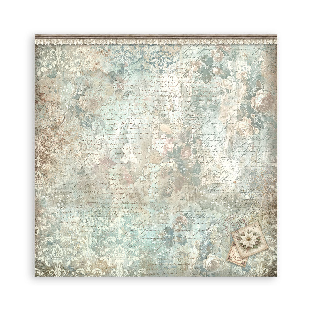 Scrapbooking Printed Pad For Art And Craft 10 Sheets cm 20.3x20.3 (8"x8") Backgrounds - White Christmas