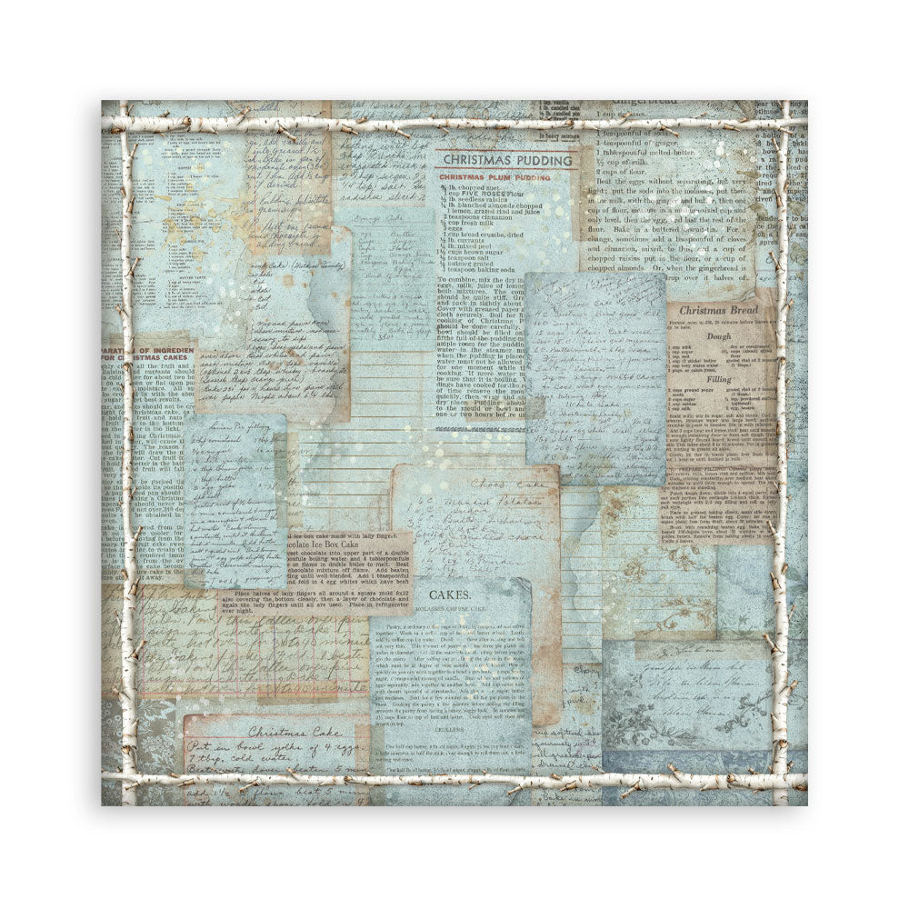 Scrapbooking Printed Pad For Art And Craft 10 Sheets cm 20.3x20.3 (8"x8") Backgrounds - White Christmas