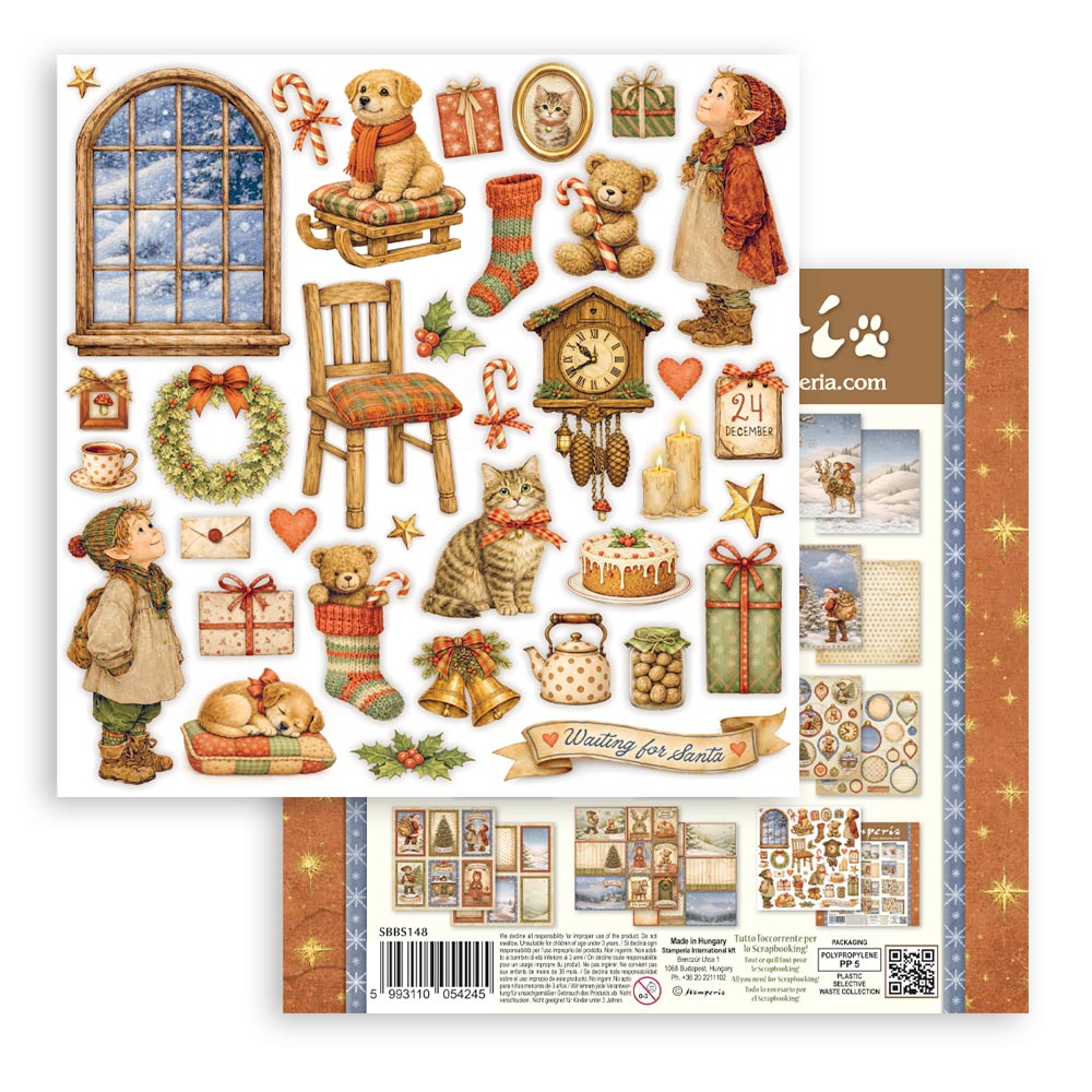 Scrapbooking Printed Pad For Art And Craft 10 Sheets cm 20.3x20.3 (8"x8") - Silent Night