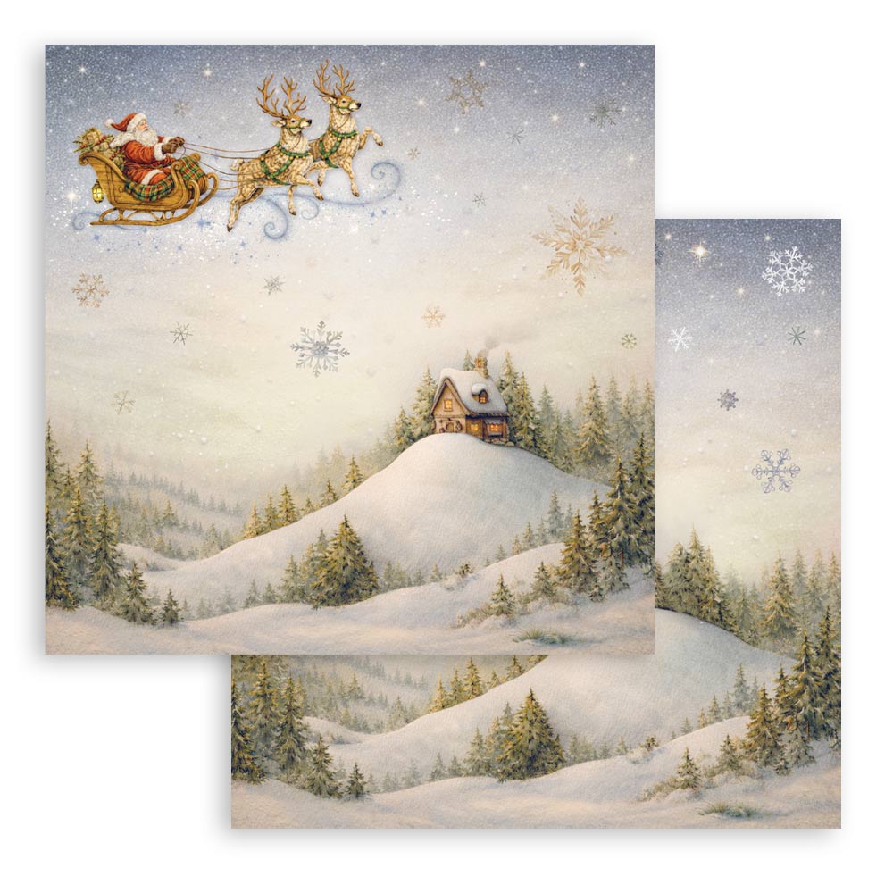 Scrapbooking Printed Pad For Art And Craft 10 Sheets cm 20.3x20.3 (8"x8") - Silent Night