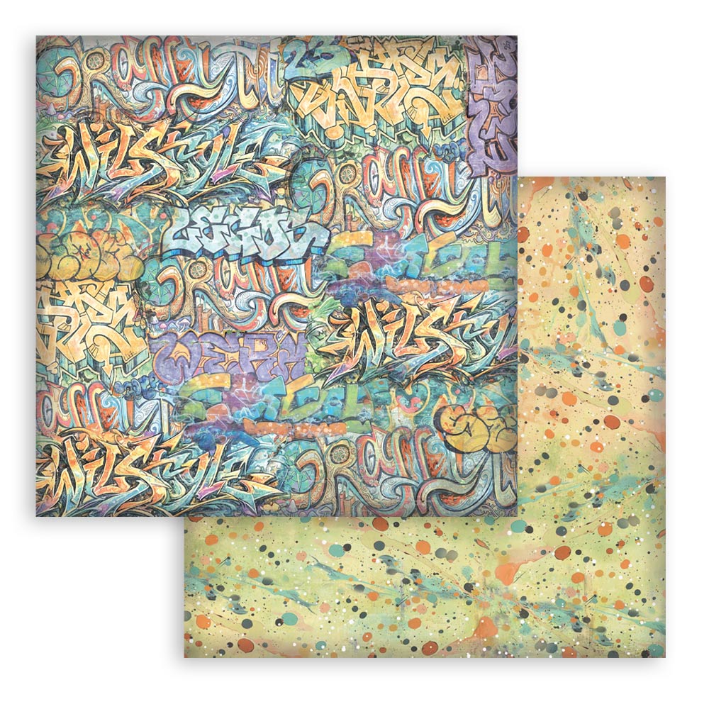 8”x8” (20.3x20.3 cm) Paper Pad 10 Double Sided Printed Backgrounds Sheets - Furry Friends 2