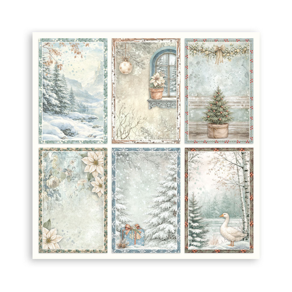 Scrapbooking Printed Pad For Art And Craft 22 Sheets cm 20.3x20.3 (8"x8") Single Face White Christmas