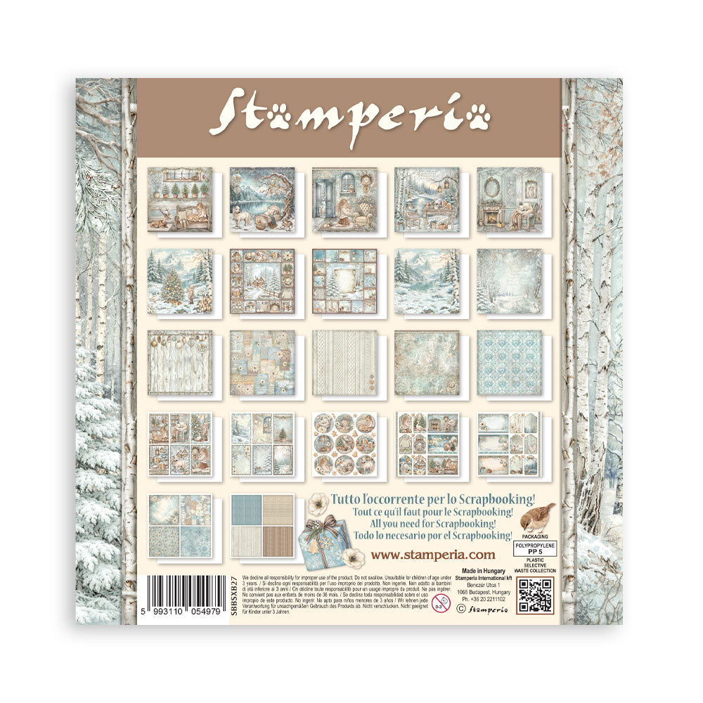 Scrapbooking Printed Pad For Art And Craft 22 Sheets cm 20.3x20.3 (8"x8") Single Face White Christmas
