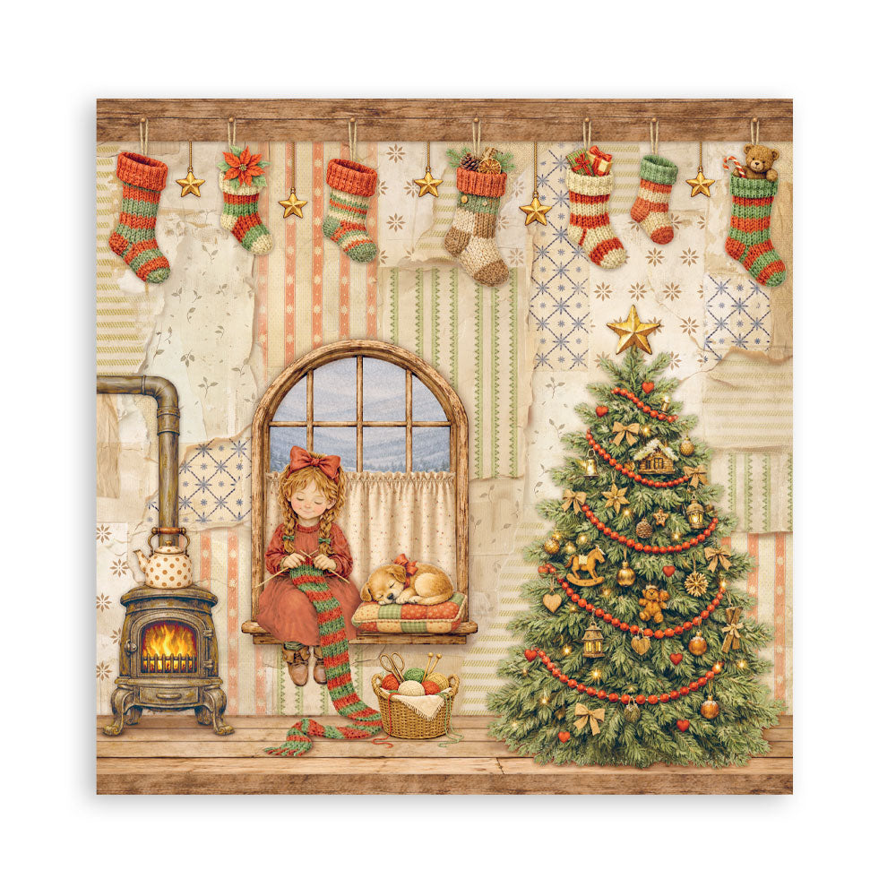 Scrapbooking Printed Pad For Art And Craft 22 Sheets cm 20.3x20.3 (8"x8") Single Face Silent Night