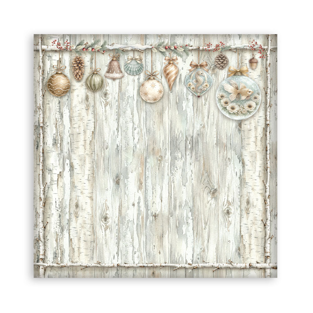 Scrapbooking Printed Pad For Art And Craft 22 Sheets cm 30.5x30.5 (12"x12") Single Face - White Christmas