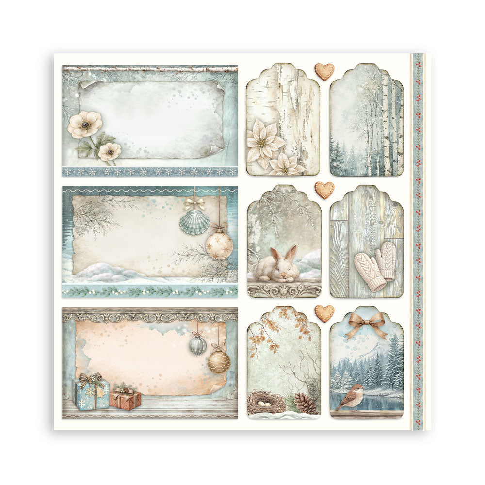 Scrapbooking Printed Pad For Art And Craft 22 Sheets cm 30.5x30.5 (12"x12") Single Face - White Christmas
