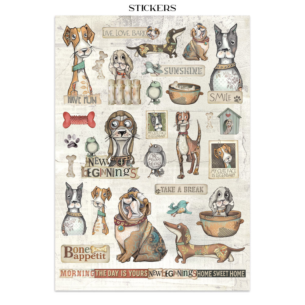 Printed Art Junk Journal: Stickers, Cut-Outs, Backgrounds For Art And Craft - Furry Friends