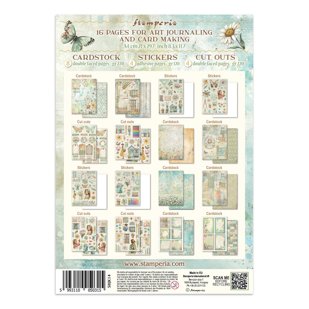 Printed Art Junk Journal: Stickers, Cut-Outs, Backgrounds For Art And Craft - Daisy Art