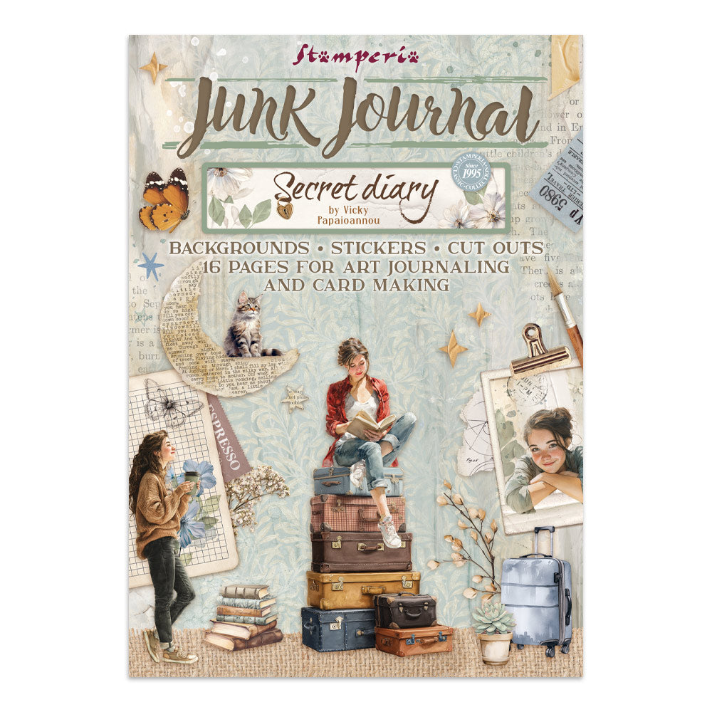 Printed Art Junk Journal: Stickers, Cut-Outs, Backgrounds For Art And Craft - Secret Diary