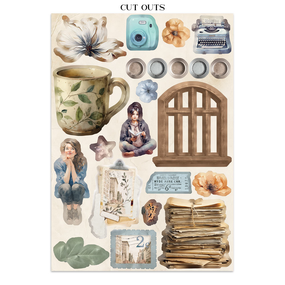 Printed Art Junk Journal: Stickers, Cut-Outs, Backgrounds For Art And Craft - Secret Diary
