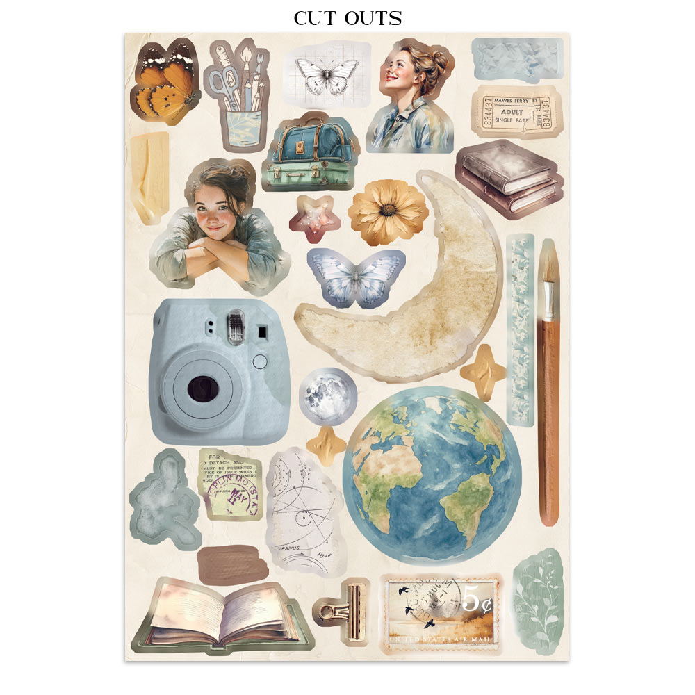 Printed Art Junk Journal: Stickers, Cut-Outs, Backgrounds For Art And Craft - Secret Diary
