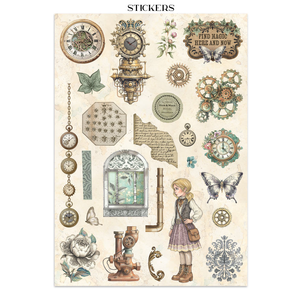 Printed Art Junk Journal: Stickers, Cut-Outs, Backgrounds For Art And Craft - Gardens Of Time