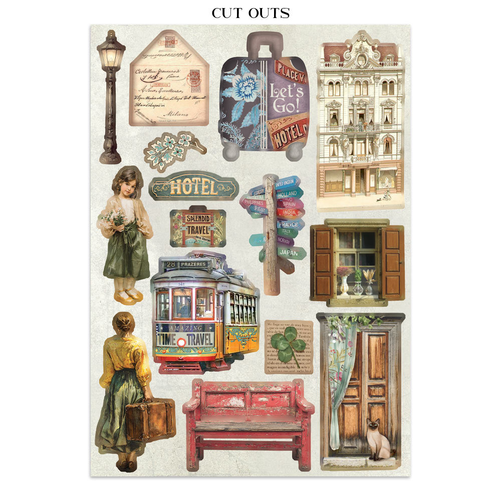 Printed Art Junk Journal: Stickers, Cut-Outs, Backgrounds For Art And Craft - Art Of Travelling