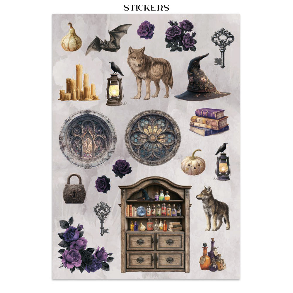 Printed Art Junk Journal: Stickers, Cut-Outs, Backgrounds For Art And Craft - Halloween