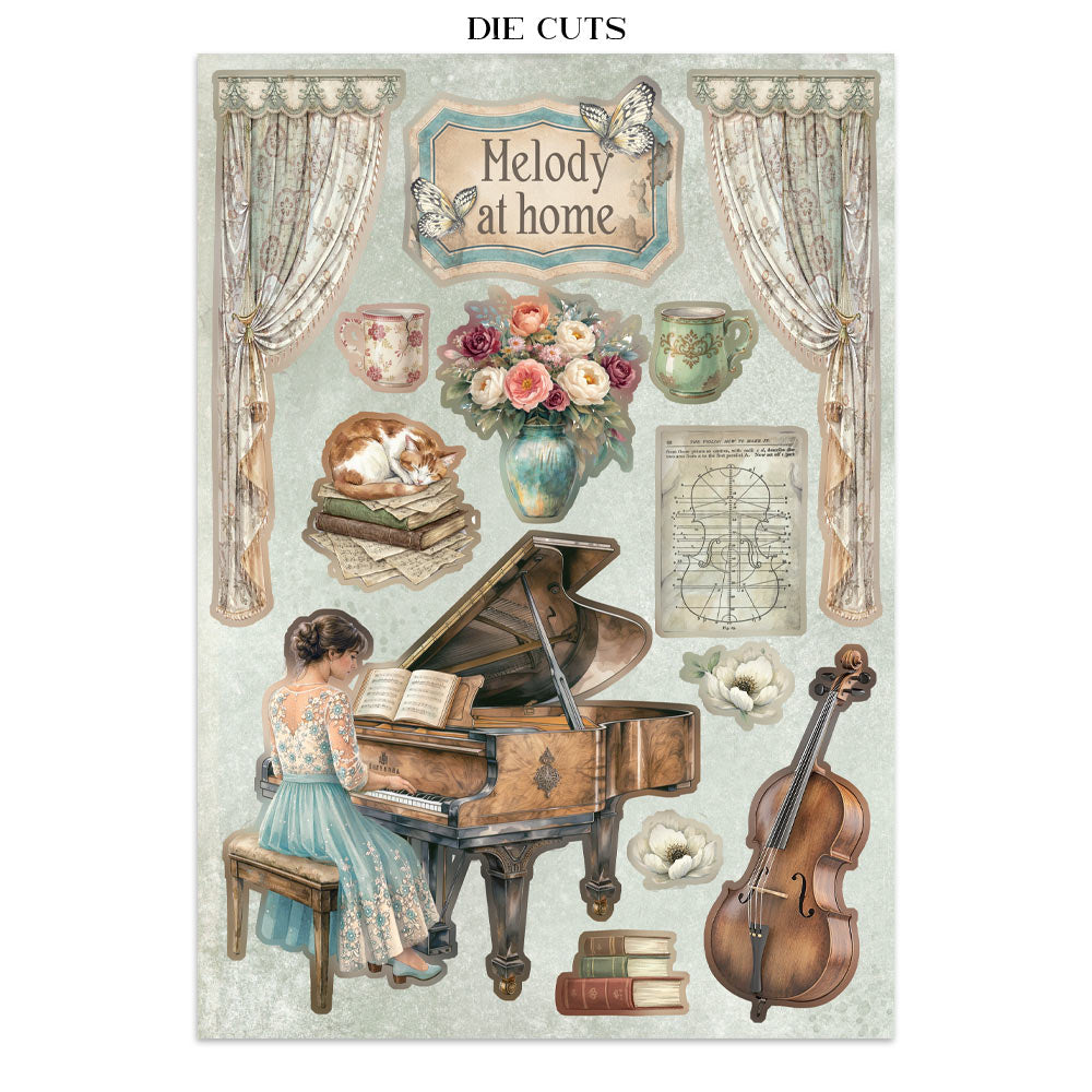 Printed Art Junk Journal: Stickers, Cut-Outs, Backgrounds For Art And Craft - Symphony