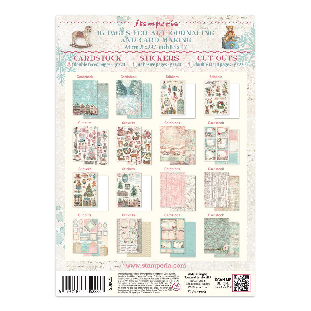 Printed Art Junk Journal: Stickers, Cut-Outs, Backgrounds For Art And Craft - Winter Magic