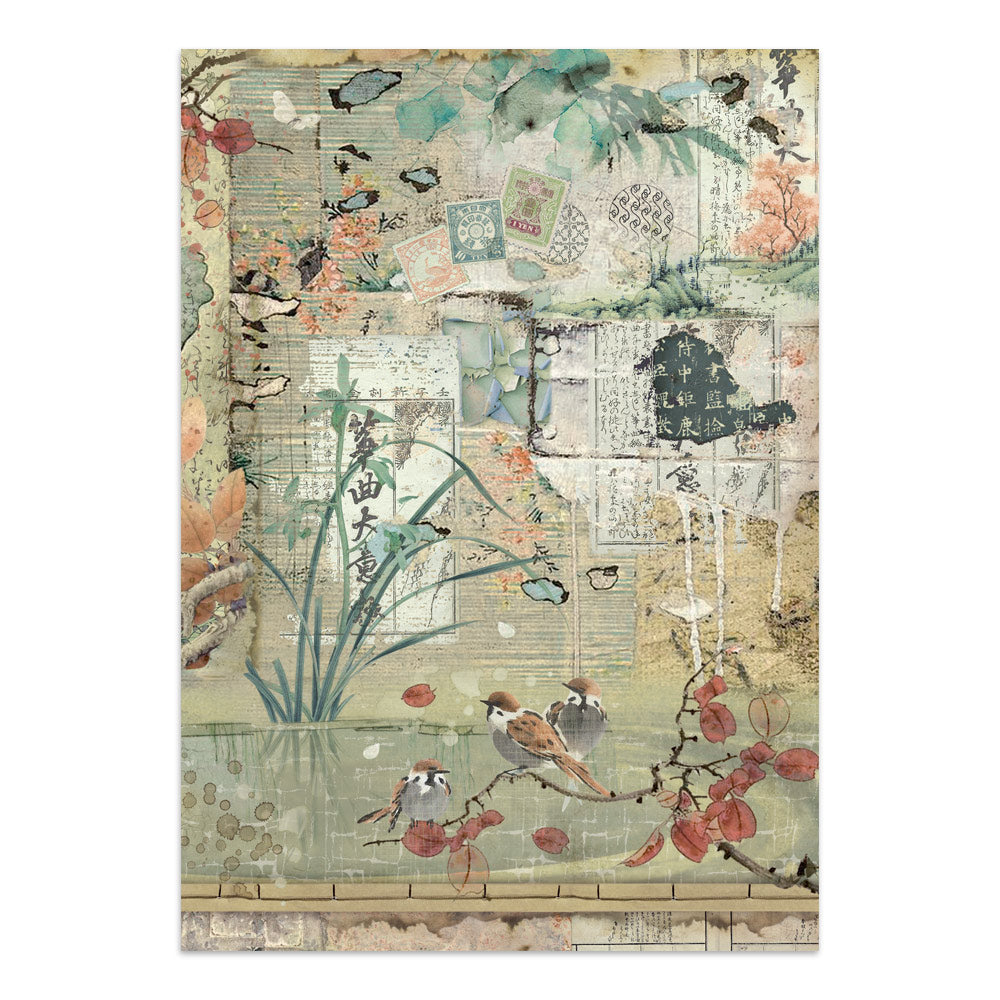 Printed Art Junk Journal: Stickers, Cut-Outs, Backgrounds For Art And Craft - Oriental Garden