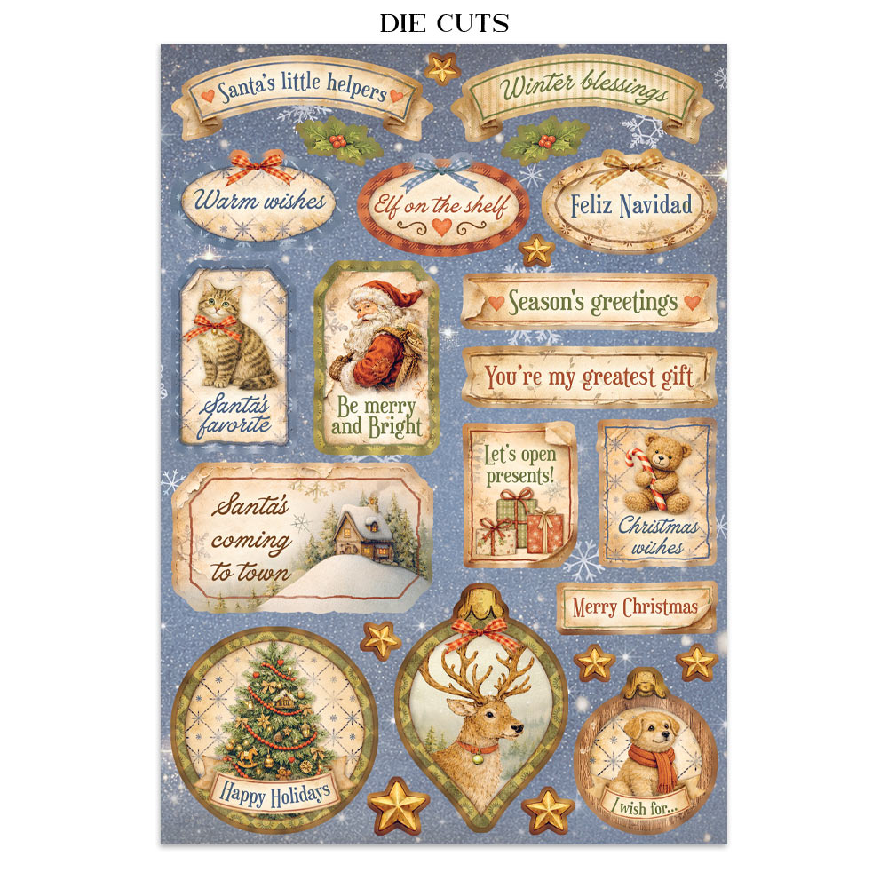 Printed Art Junk Journal: Stickers, Cut-Outs, Backgrounds For Art And Craft - Silent Night