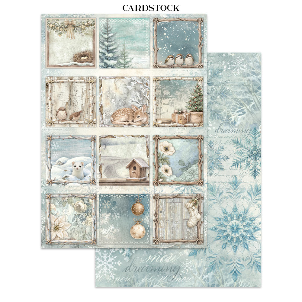 Printed Art Junk Journal: Stickers, Cut-Outs, Backgrounds For Art And Craft - White Christmas