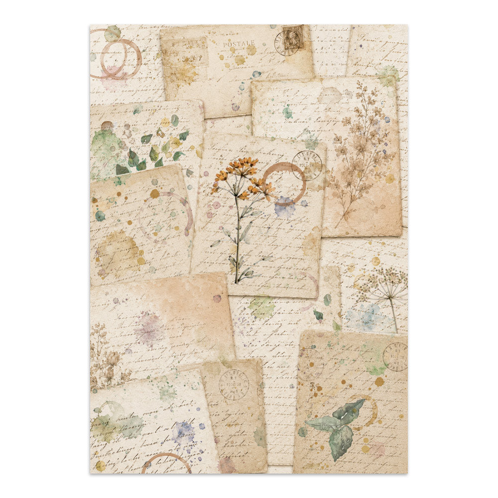 Printed Art Junk Journal: Stickers, Cut-Outs, Backgrounds For Art And Craft - Flowers And Poems