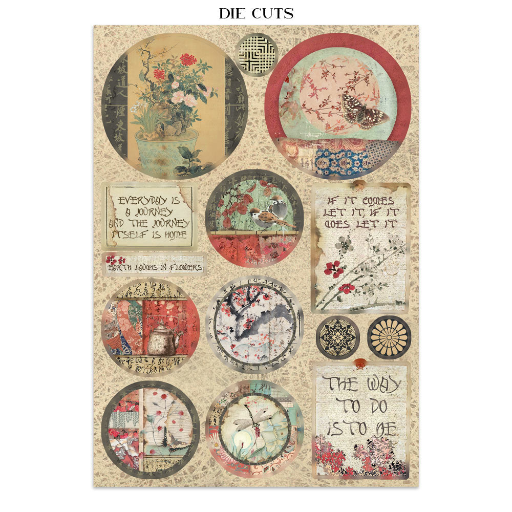 Printed Art Junk Journal Focus Points For Art And Craft A5 - Oriental Garden