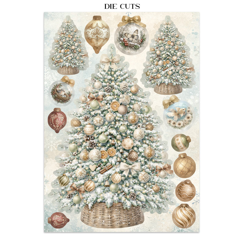 Printed Art Junk Journal Focus Points For Art And Craft A5 - White Christmas