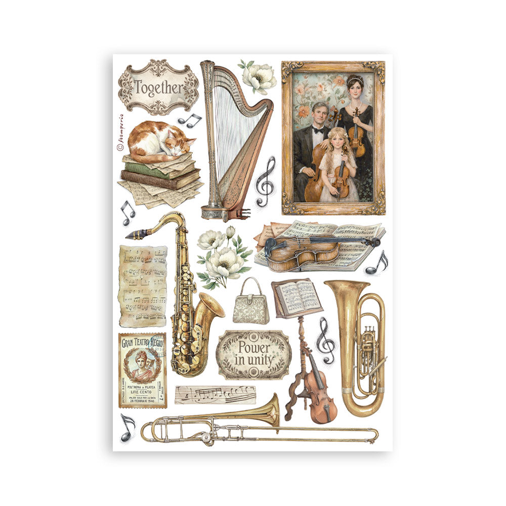 Printed Washi Pad For Art And Craft A5 8 Sheets - Symphony